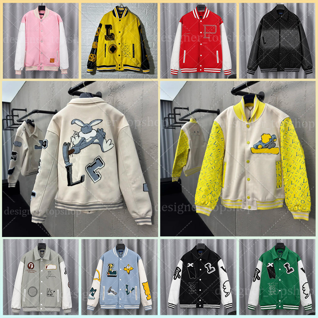 Louissly Vitons Jacket Designer Men Letters Vintage zipper jackets Retro Baseball uniform womens Printed jacket warm mens Hooded motorcycle PU jacke