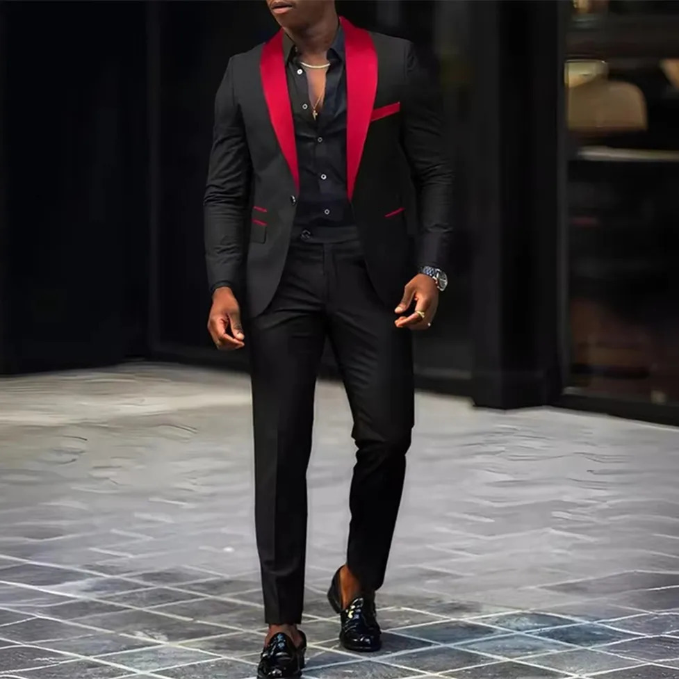 2-Piece Mens Suit Suitable For Wedding Business Suits Single Button Jackets And Pants Sets Slim Fit Jacket Sets 260717