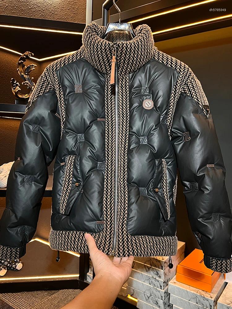 Men's Down Stand Collar Jaet Winter Thiened White Du Feather Warm Coat Sli Brand 2026 Faionable Outerwear