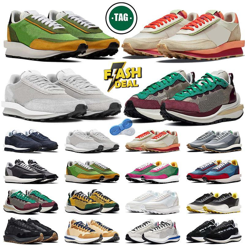 designer shoe Running Shoes SACAI Waffles Sail nylon White Gum Black Bright Citron Cool Grey Blue Game Royal Leather Dark Iris Court Purple Sakai Sn
