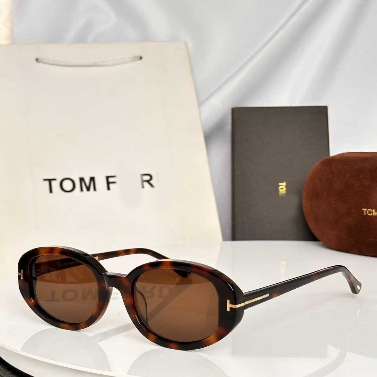 10A High quality Designer sunglasses for woman FT1368 T The letter glasses Oval women anti-radiation 2026 New style UV400 Polarized lenses men retro