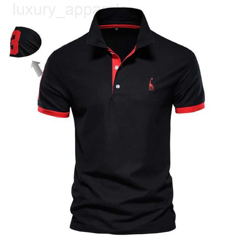 AIOPESON Embroidery 35 Cotton Polo Shirts for Casual Solid Color Slim Fit Mens Polos New Summer Fashion Brand Men Clothing Z250509