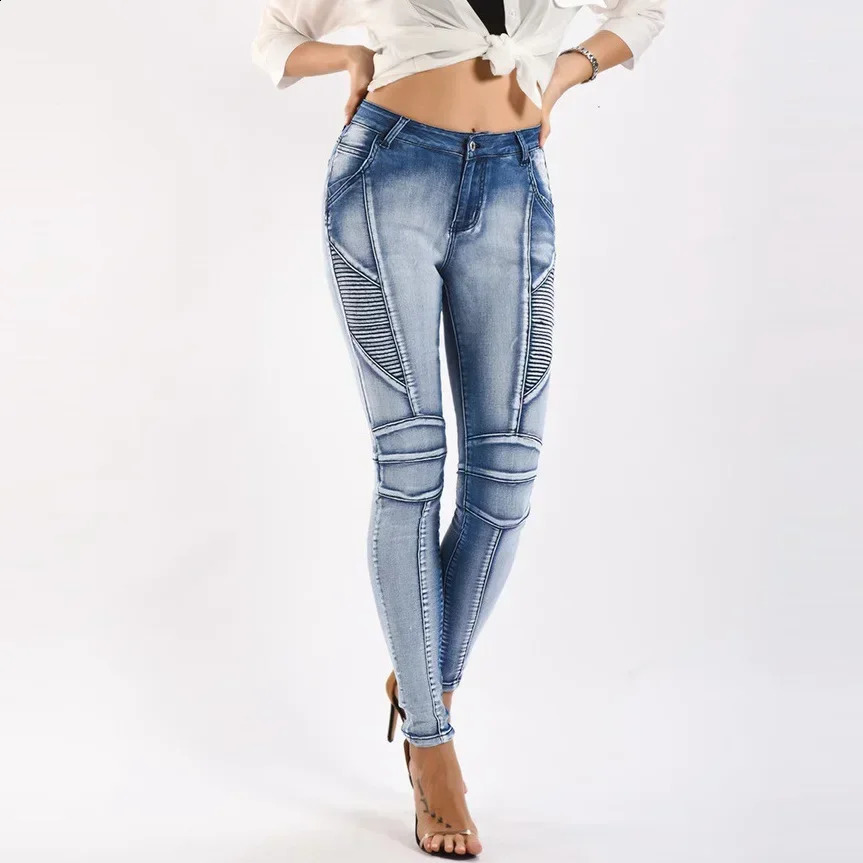 Moto Biker Jeans for Women Stretch Denim Pencil Pants Woman Push Up Trousers Womens Streetwear 2026 Pantalones De Mujer 3xl XXL 260721BJ