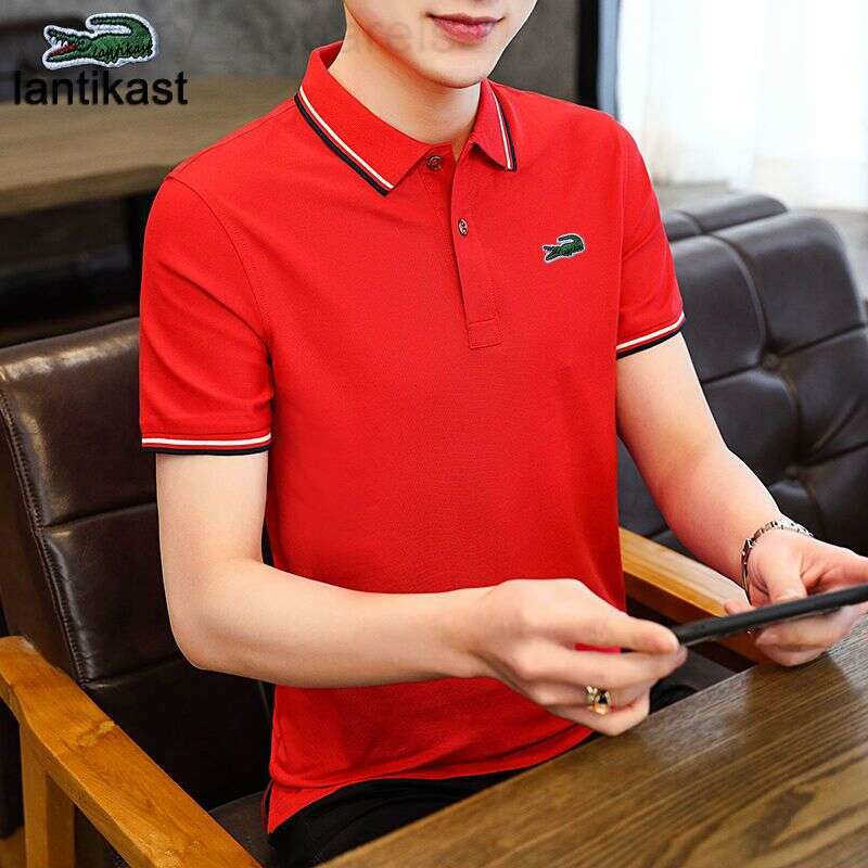Noble Crocodile Embroidery Summer Polo Shirt Short Sleeve T-Shirt Trendy Turn-Down Collar Loose Fit Plus Size designer handbag Youth Mens Clothing