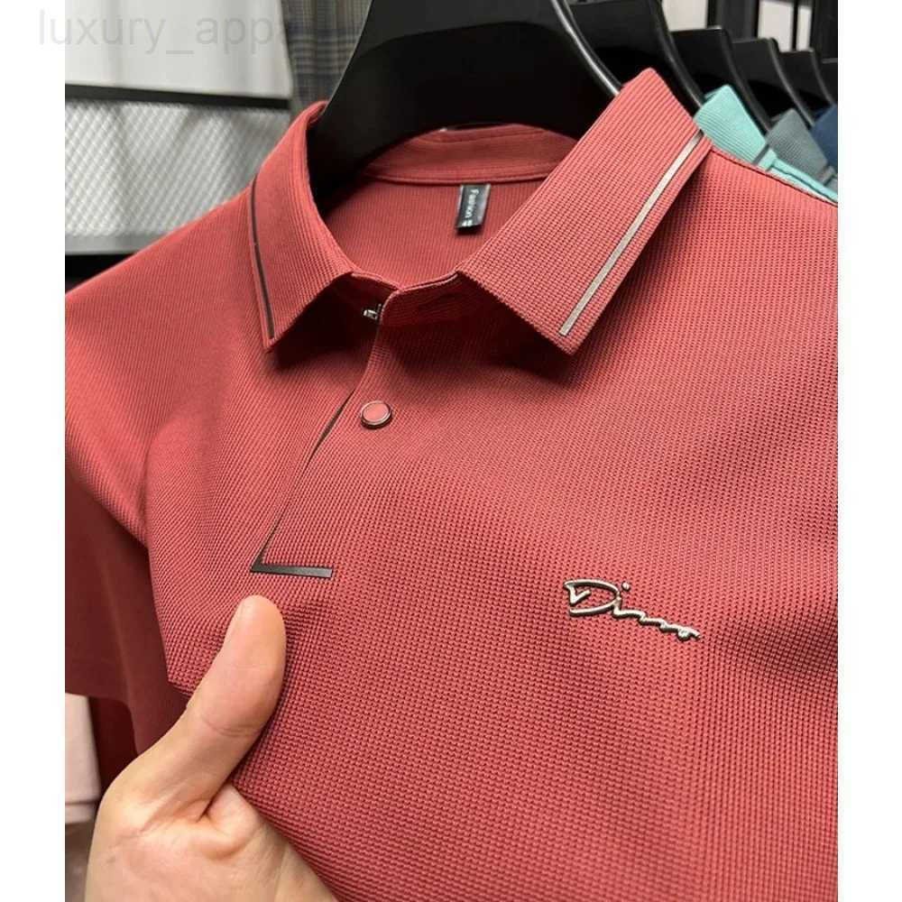 2024 High End Brand Fashion Hot Short Sleeved Advanced Printed POLO Shirt Summer New Korean Version Mens Lapel T-shirts Z250509