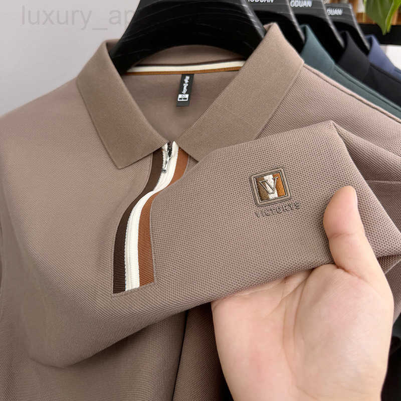 Designer Clothes High-End Paul Mens Short-Sleeve T-Shirt Luxury Brand Half-Zip Turn-Down Collar Polo Shirt Summer New Trendy Casual Versatile Top