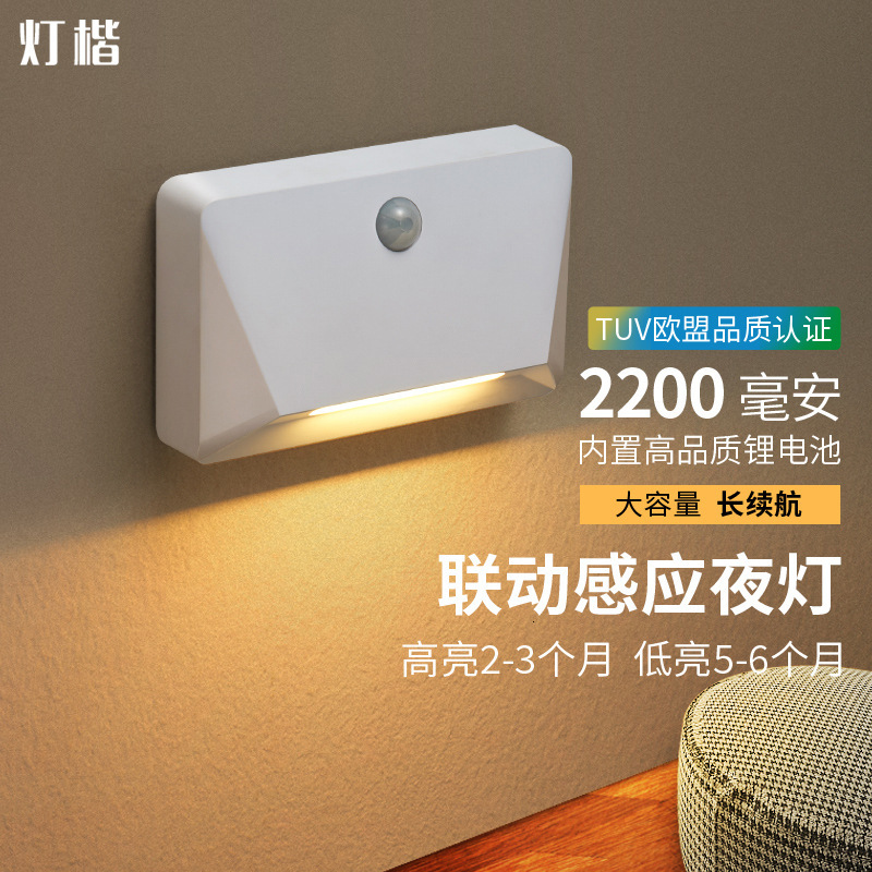 Luz nocturna recargable para ancianos con Sensor magnético de enlace exclusivo transfronterizo, luz nocturna para mesita de noche, pasillo, baño