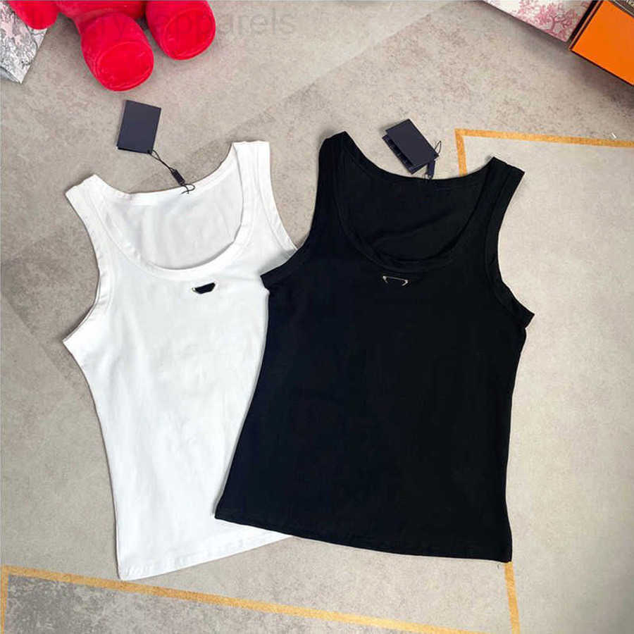 t shirt women Women Tops Tees Crop Top Embroidery summer Sexy Shoulder Black Tank Top Casual Sleeveless Backless Top Shirts Designer Solid Vest Cott