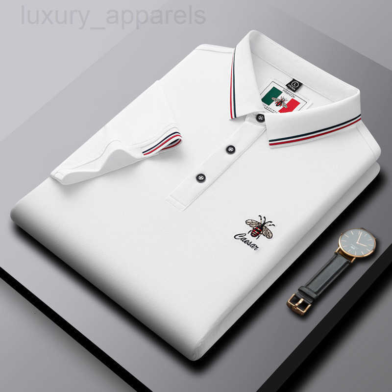 Designer Clothes Alihu Summer New Embroidered Little Bee Short Sleeve Turn-Down Collar Polo Shirt High-End Trendy Mens Luxury Brand Top T-Shirt