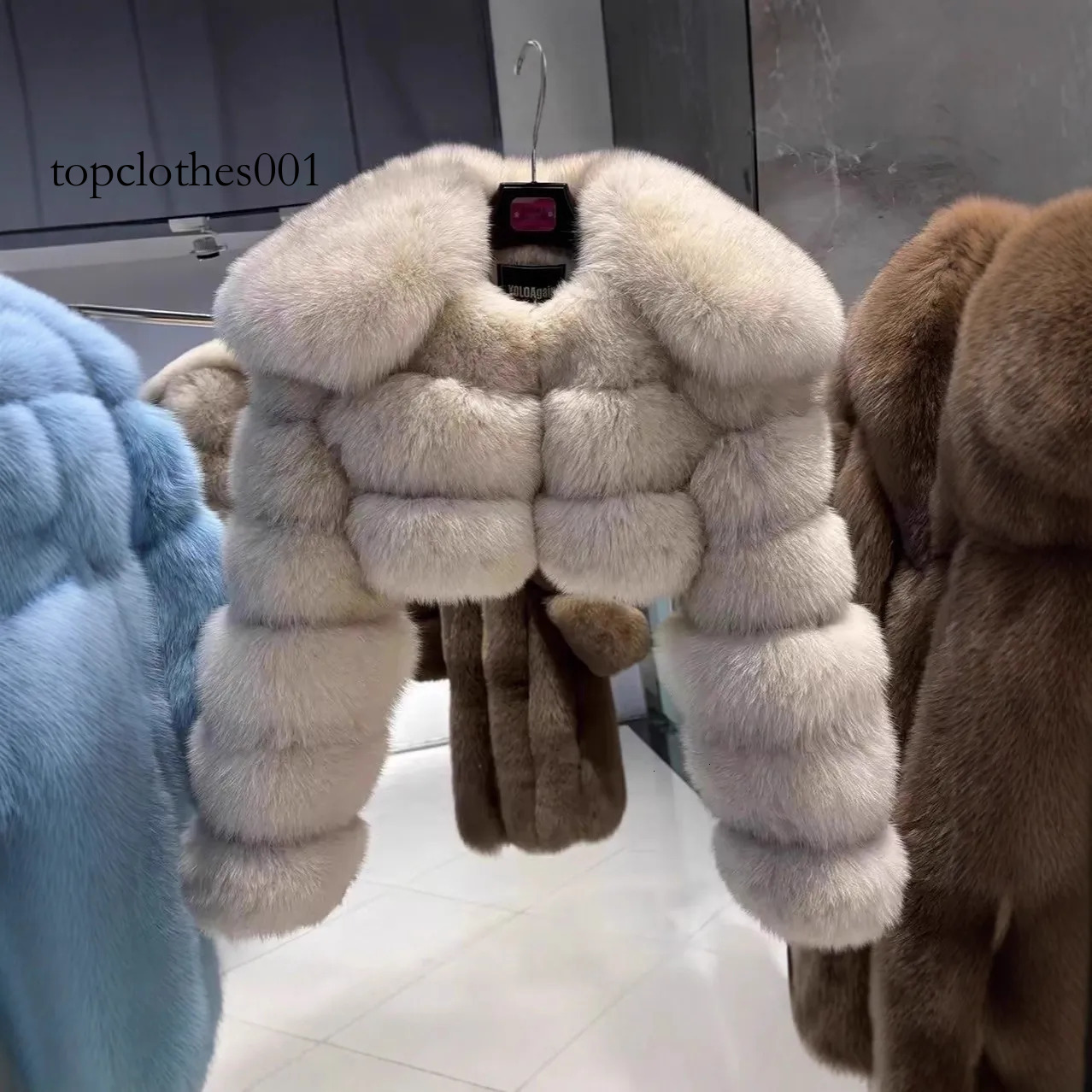New Autumn European And American Faux Fox Jacket Warm Fur Coat With A Turn Down Collar In Stock For Winter