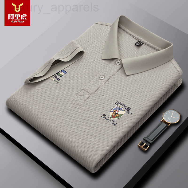 Designer Clothes Alihu Luxury Brand New Summer Turn-Down Collar Short Sleeve Polo Shirt Business Casual Paul Style Simple Versatile Mens
