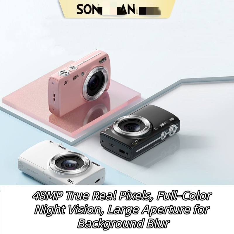 DC325 Caméra CCD numérique avec deux écrans avant et arrière pour filtres de beauté selfie, pixels HD 21MP, zoom optique 8x, anti-secousse et ant