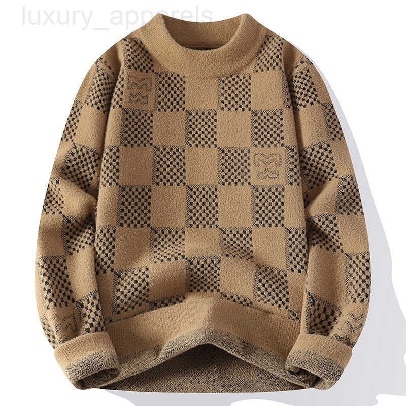 Luxury Brand Designer Clothes 2025 Foreign Trade Autumn Winter New Half Turtleneck Sweater Thickened Pullover Trendy Men Knitted Top