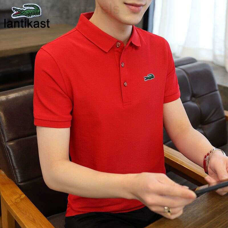 designer handbag Noble Crocodile Polo Shirt Summer Short Sleeve T-Shirt Cotton Turn-Down Collar Loose Fit Plus Size Mens Top Tee Trendy