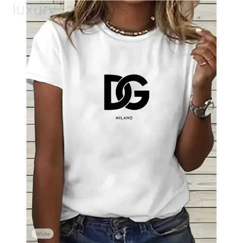 Womens T-Shirt 2024 Womens Hot Selling Cotton Printed T-shirt Fashion Plus Size Casual Letter Pattern Top Summer Loose Harajuku Clothing Y241203S79N