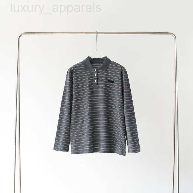 designer women tshirt fashion man polo shirts long sleeved stripe top womens polos collar striped men women t shirt versatile casual loose oversized