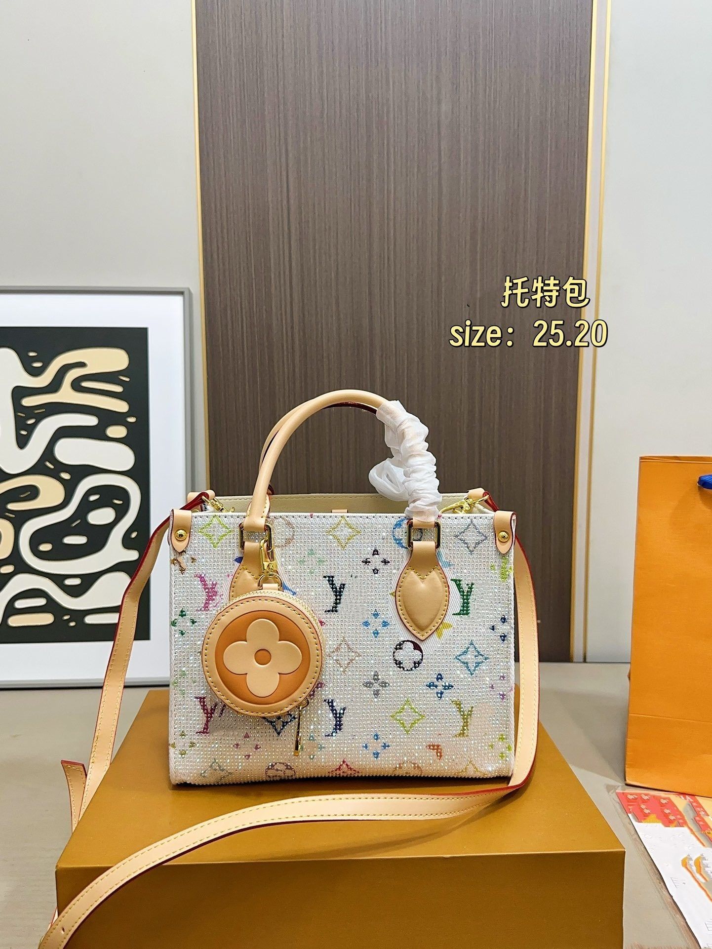 New must have Top quality designer handbag onthego Womens crossbody shoulder bag mirror quality Luxury high capacity shopping bag leather bag tra