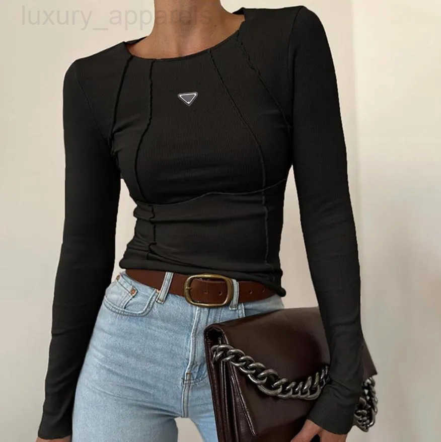 A1 Designer womens letter T-shirt long sleeved spring and autumn womens slim fit T-shirt top with letter T-shirt fashion style shirt