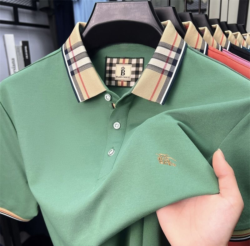 Men's fashionable and high-end business Polo shirt, with a strong design sense. Summer short-sleeved luxurious letter-stitched Polo T-shirt, av