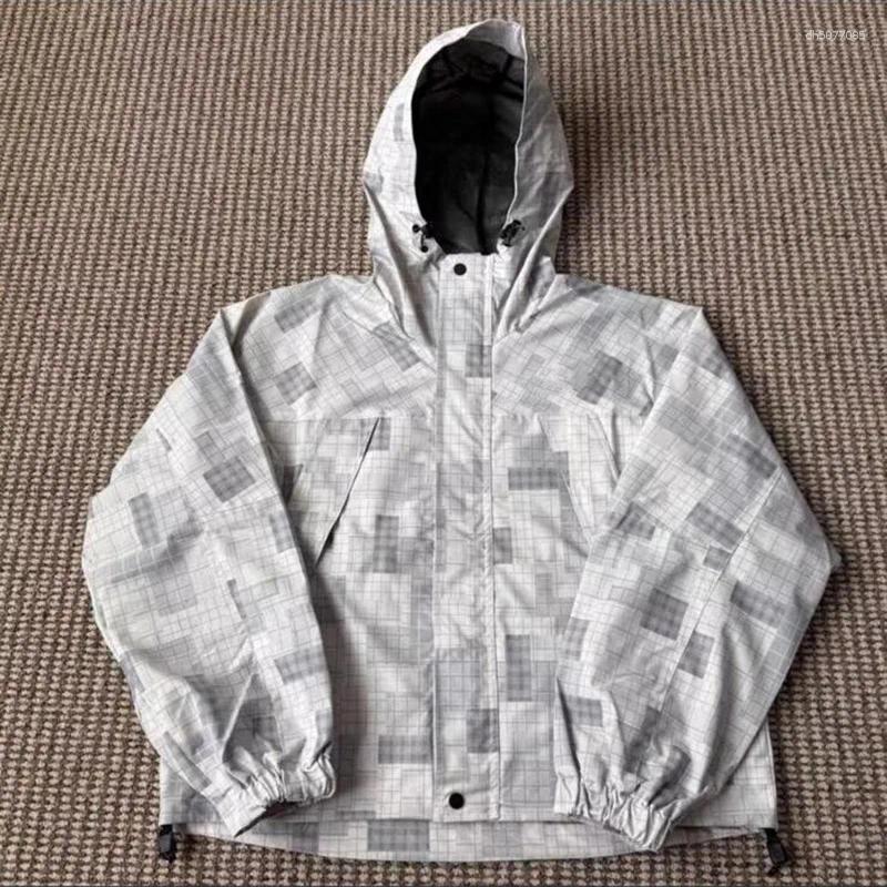 Men's Jackets 2026 Autumn Winter Quality Windproof Waterproof Zipper Men Women Gray Camouflage Checkered Outdoor Coats