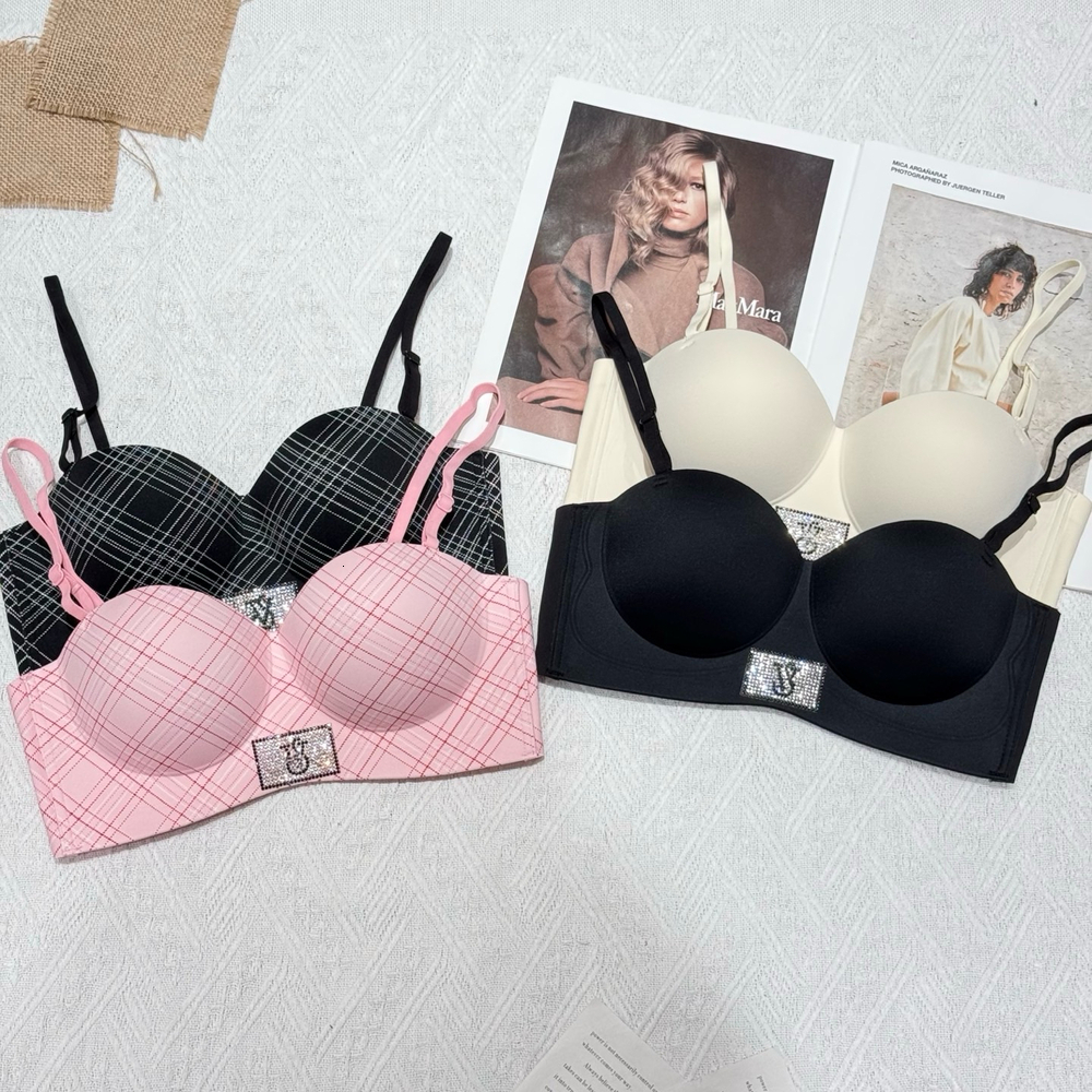 Victoriasssecrets Camisoles Bra Set Women Sexy Tanks Bikini Vest Bras Sets Fashion Womens Brassiere Lingerie Series Underwear Rhinestone Logo Seamle