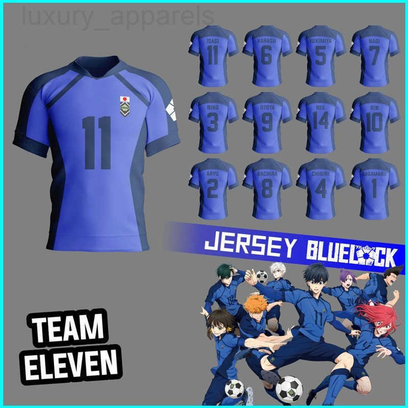 Anime Japan Blue Lock Isagi Yoichi Football Jersey T-shirt Cosplay Hyoma Chigiri Meguru Bachira Tee Custom Name Number Clothes