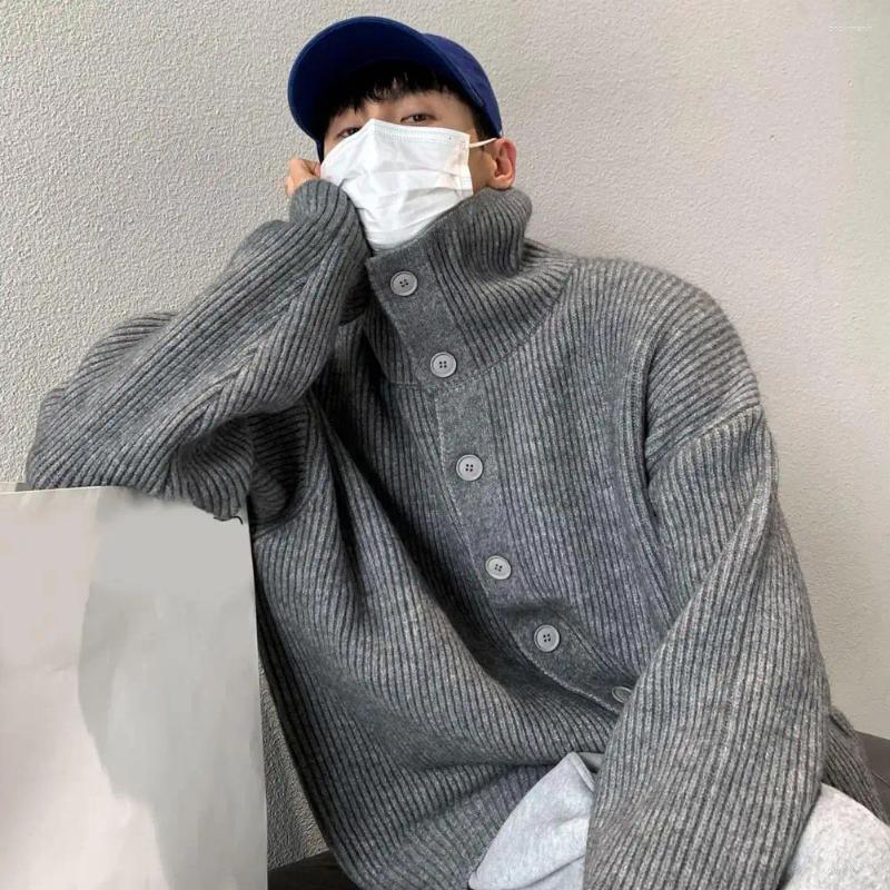 Men's Sweaters Korean Style Niche Autumn And Winter Buttoned Women's Knitted Cardigans Trendy Loose Casual Sweater Coats Top