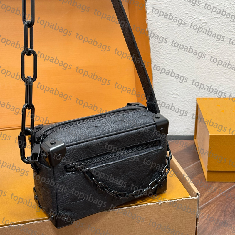 mini soft trunk bags designer bag for men real leather top quality luxury crossbody bags chain box bag gentleman fashion outdoor day packs vintage s