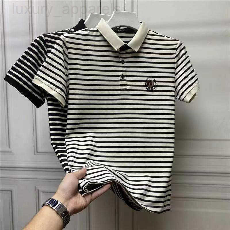 Designer Clothes 2025 Summer European Trend POLO Shirt Striped Luxury Brand Embroidered Short Sleeve Mens Turn-Down Collar Top Plus Size T-Shirt Tr