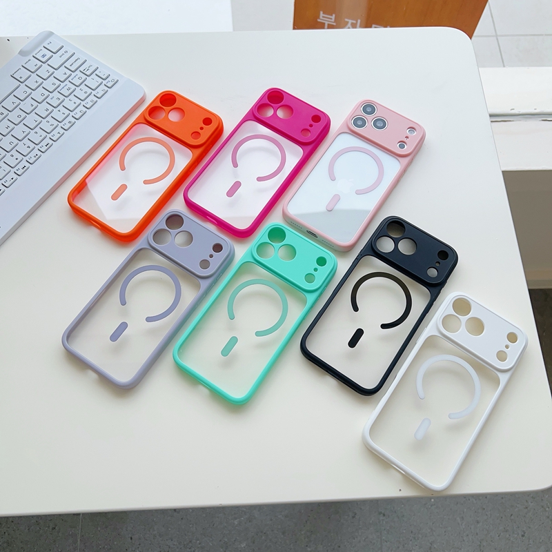 Magnet Wireless Charging Cases For Iphone 17 Air 16 Pro Max 15 Plus 14 13 Iphone17 Fashion Candy Hybrid Hit Hard PC Acrylic Soft TPU Clear Magnetic