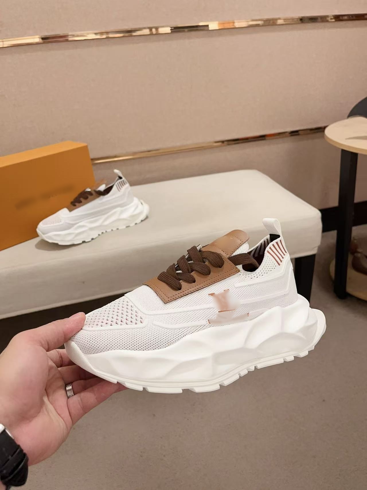 Top Designer Men Runner Tatic Sneakers Technical Knit Calf Leather Breathable Trainers Rubber Soles Party Wedding Dress Soles High Quality Runner Sp