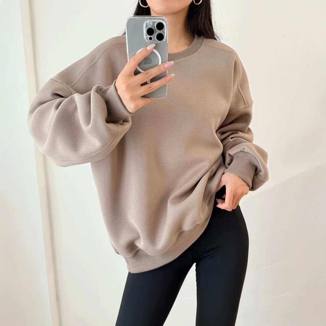 Printemps automne col roulé sweat mignon femmes pull haut Multi couleurs décontracté ample couleur unie épais à capuche femmes en gros 240822