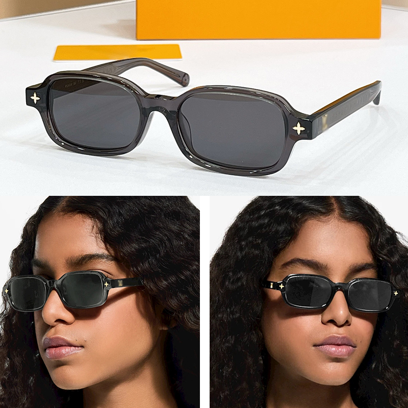 AURA LOW RECTANGLE Sunglasses Womens Luxury Designer Sunglasses Z3222U Z3221U Trendy Black frame Transparent Temple UV with box