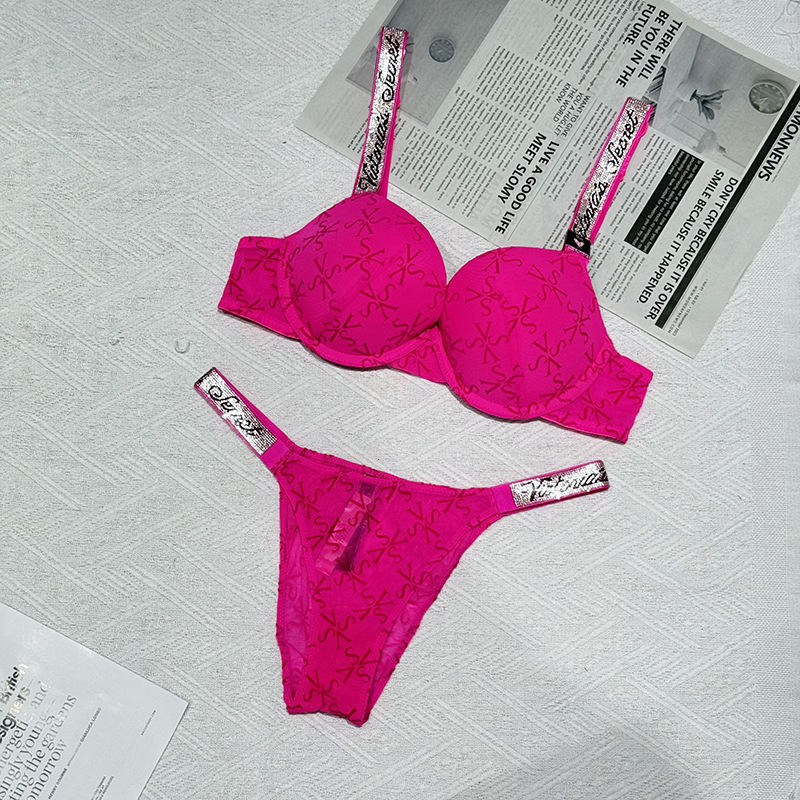 Victoriasssecrets Camisoles Tanks Bra Set Lace Bras Sets Womens Sexy Bikini Vest Brassiere Underwear Wide-Strap Push-Up Women Plus Size High-Slit Li