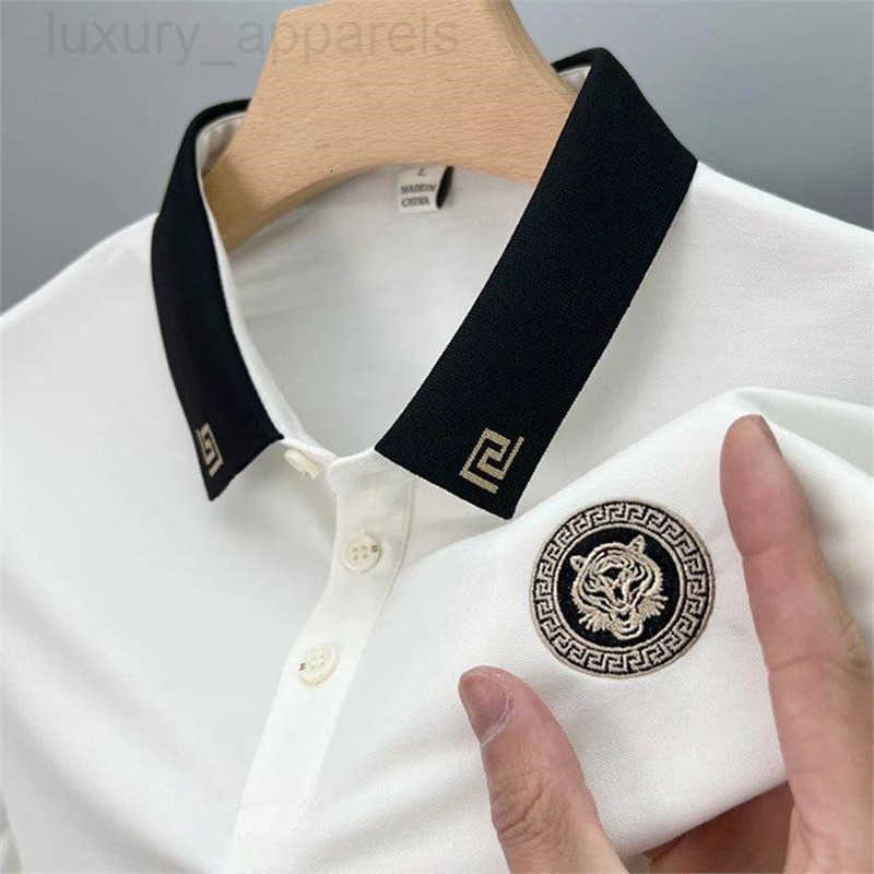 Luxury Designer Clothes European Trendy Brand Casual Business Embroidered Polo Shirt Mens Slim Fit Turn-Down Collar Plus Size Short Sleeve Pique T-S
