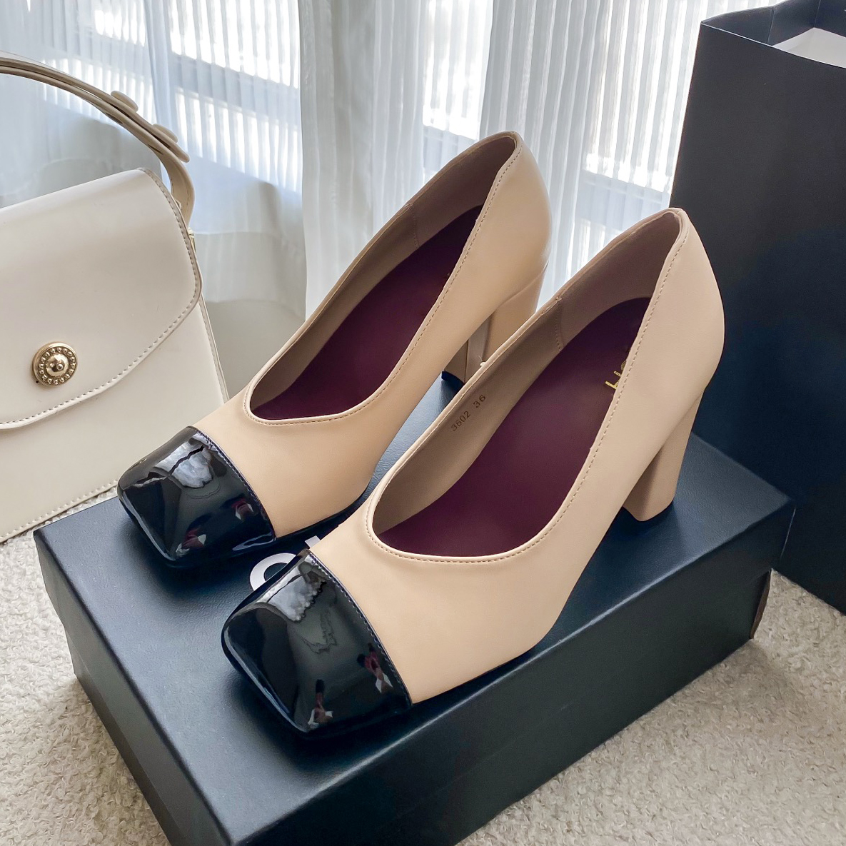 Designer Slingbacks sandals Dress Shoes Women pearl high heeled classic Button Mary jane shoes ballerina heels Leather Patchwork Chunky Heel pumps h
