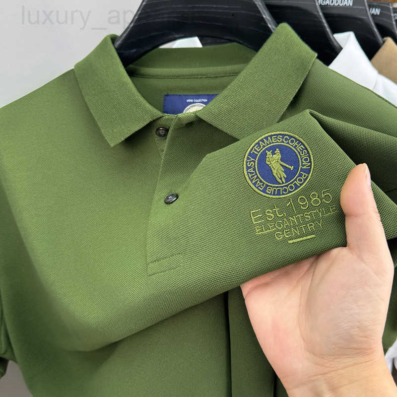 Designer Clothes Exclusive 220G Short Sleeve Summer Turn-Down Collar Luxury Brand Embroidery Light Business High-End Polo Shirt Mens Clothing