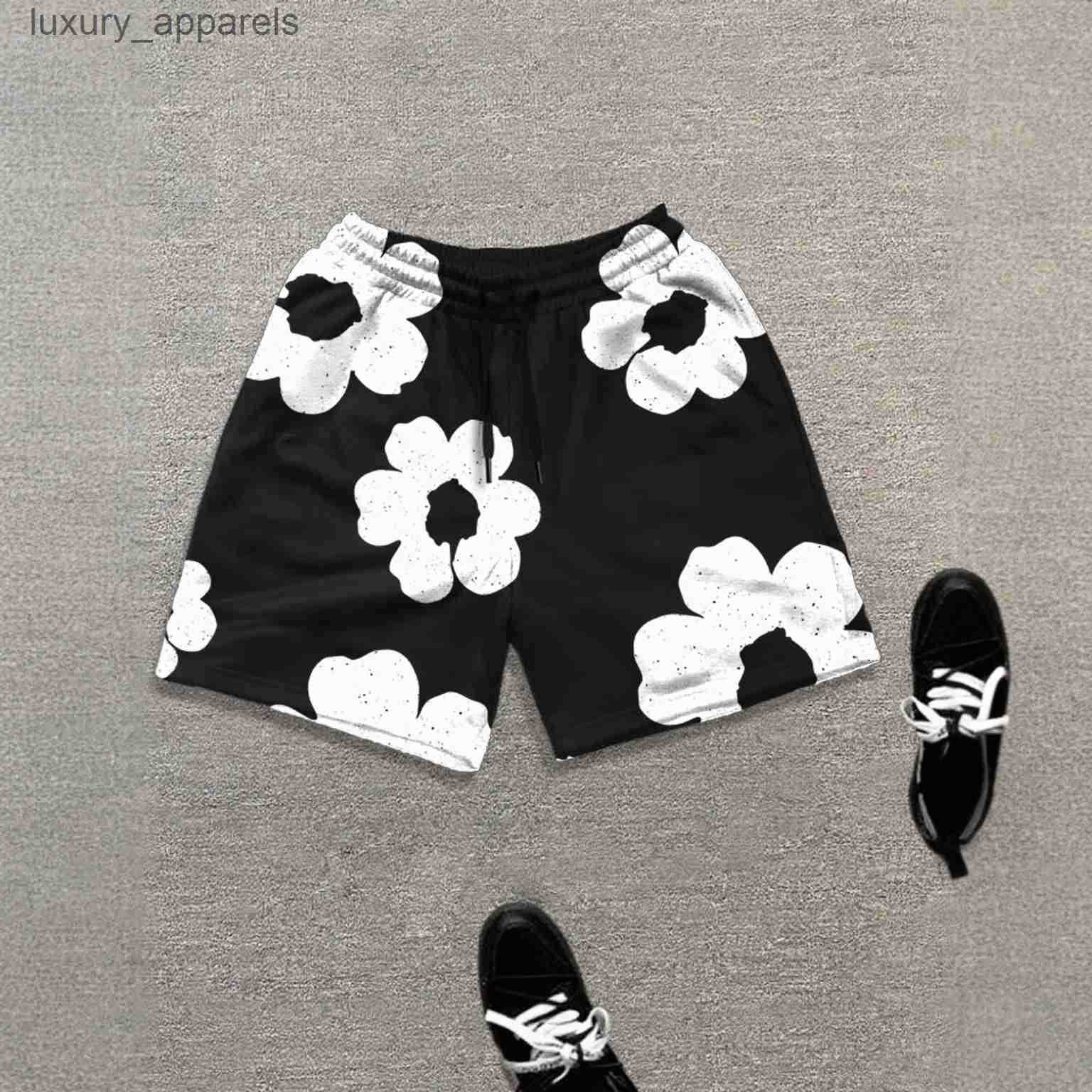Luxury Brand Designer Clothes Mens Black And White Floral Print Trendy Fashion Casual Sports Shorts New Versatile Spring Summer