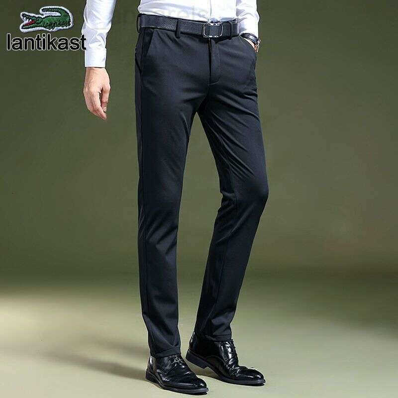 Noble Crocodile Summer Trend New Ice designer hoodie Silk Thin Breathable Mens Pants Stretch Business Casual Trousers