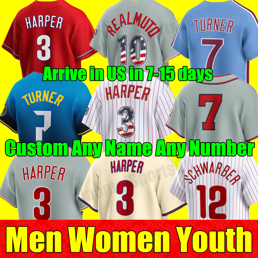 New 2024 Custom philliesS S-4XL Baseball Jerseys BRYCE HARPE TREA TURNER JT REALMUT SCHWARBER MARSH PHILLY SOTTO Alec Bohm Zack Wheeler MEN WOMEN