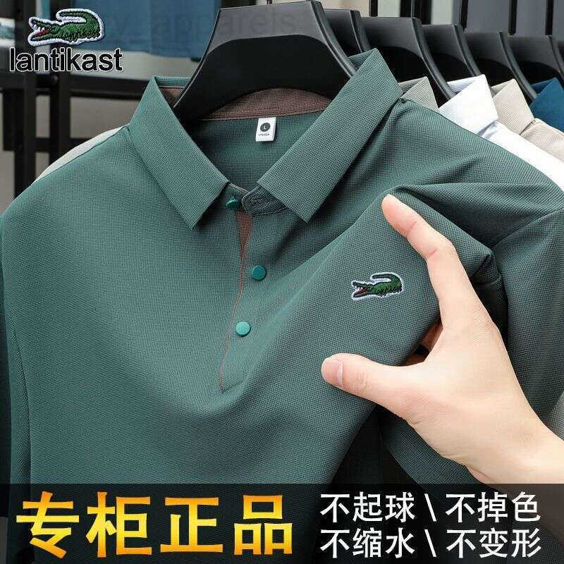 Noble Crocodile Summer Ice Silk Short Sleeve Mens Polo Shirt Moisture Absorption Quick Dry Cool designer hoodie Business Casual Turn-down Collar T-s