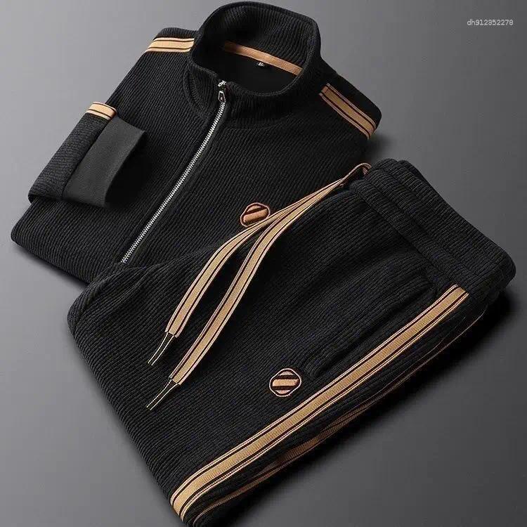 Men's Tracksuits Spring And Autumn Sports Men Sets Suit For Zipper Hooded Cardigan Jacket Straight Leg Sweatpants Two-piece Set