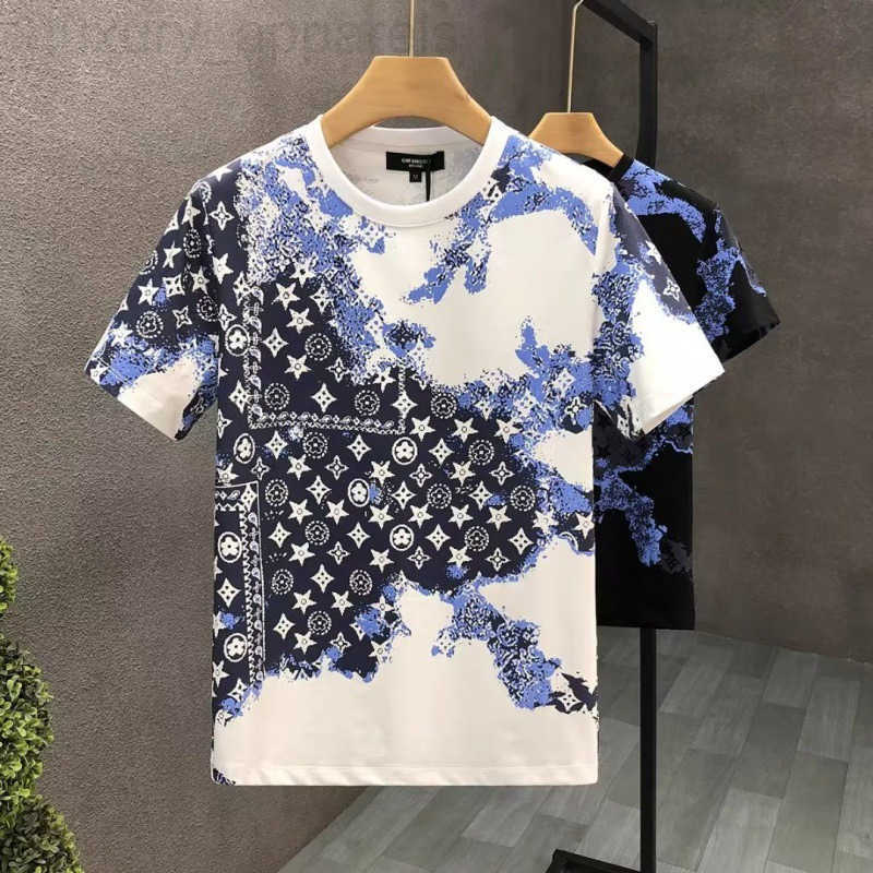 T-Shirts Tees Polos Summer New Fashionable Printed Design Light Luxury Trendy Round Neck Casual Short Sleeve Black and White Mens Clothing