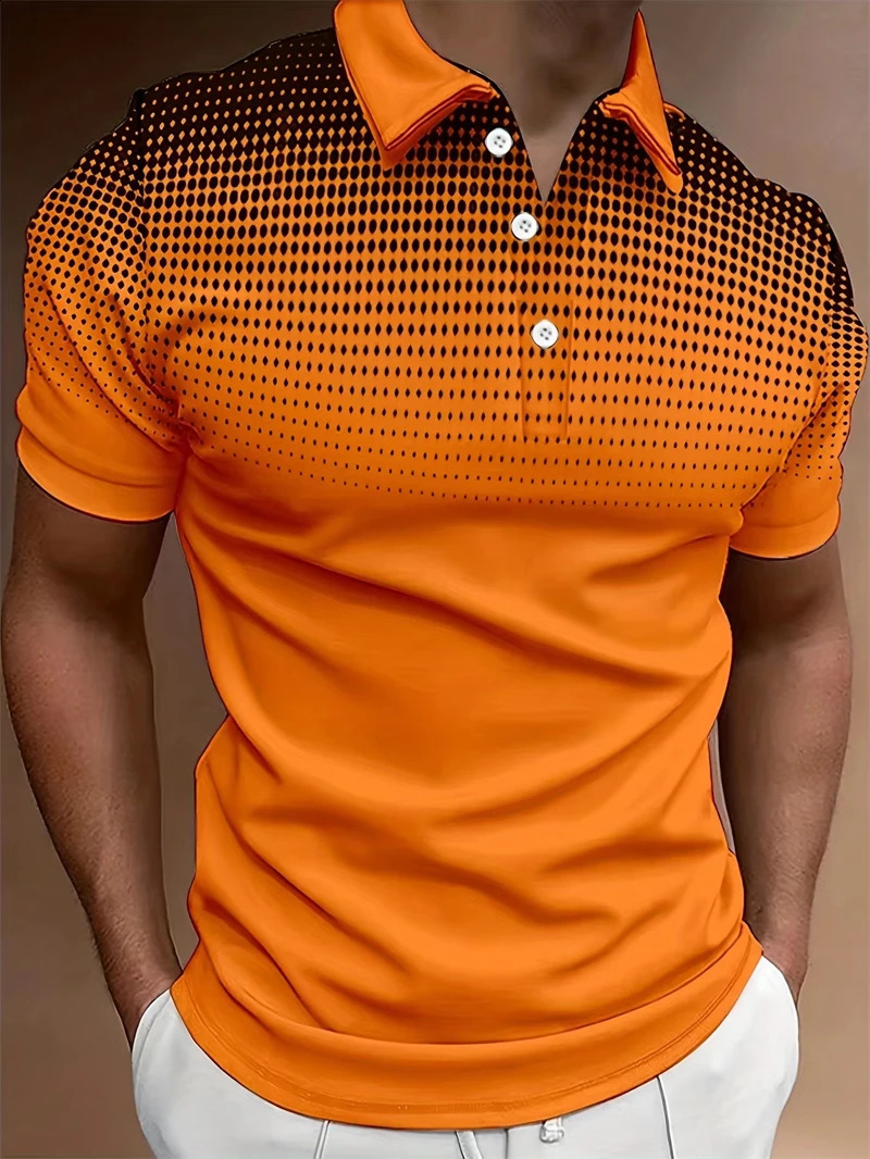 Simple Fashion Dots Graphic Polo Shirts For Men Summer Casual Short Sleeve 3D Printed Golf Shirt Loose Breathable Street Tees 260720