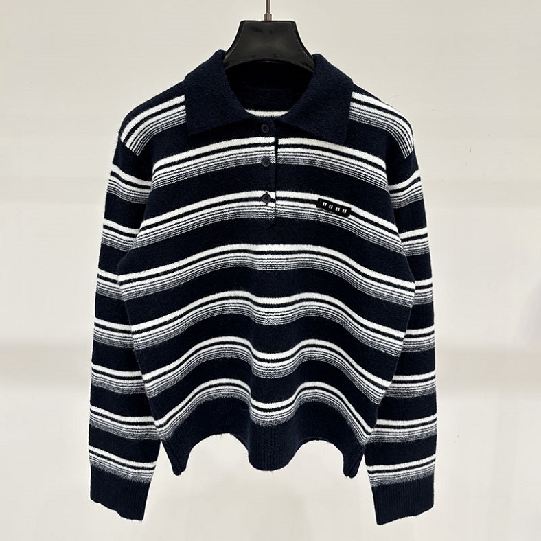 Striped Knitted Cardigans For Women Designer Oversized Street Style Warm Knit Sweater Autumn Campus Commute Daily Versatile Brand Knit Pullovers