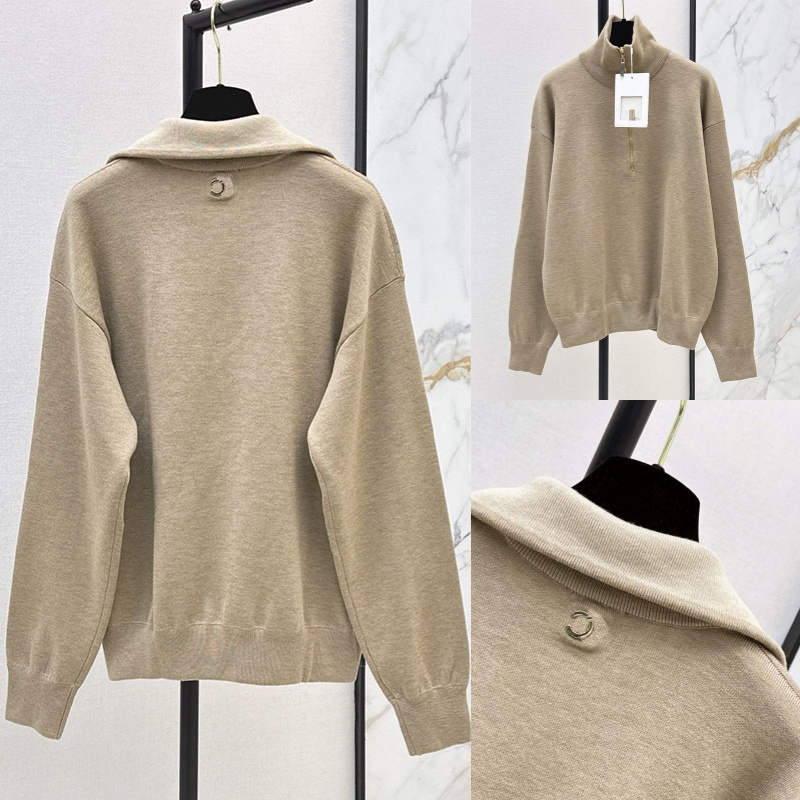 Half Zipper Wool Sweater Sweatshirt Vintage Women Long Sleeve Jumper Top Causal Daily Resort Vacation Basic Sweaters