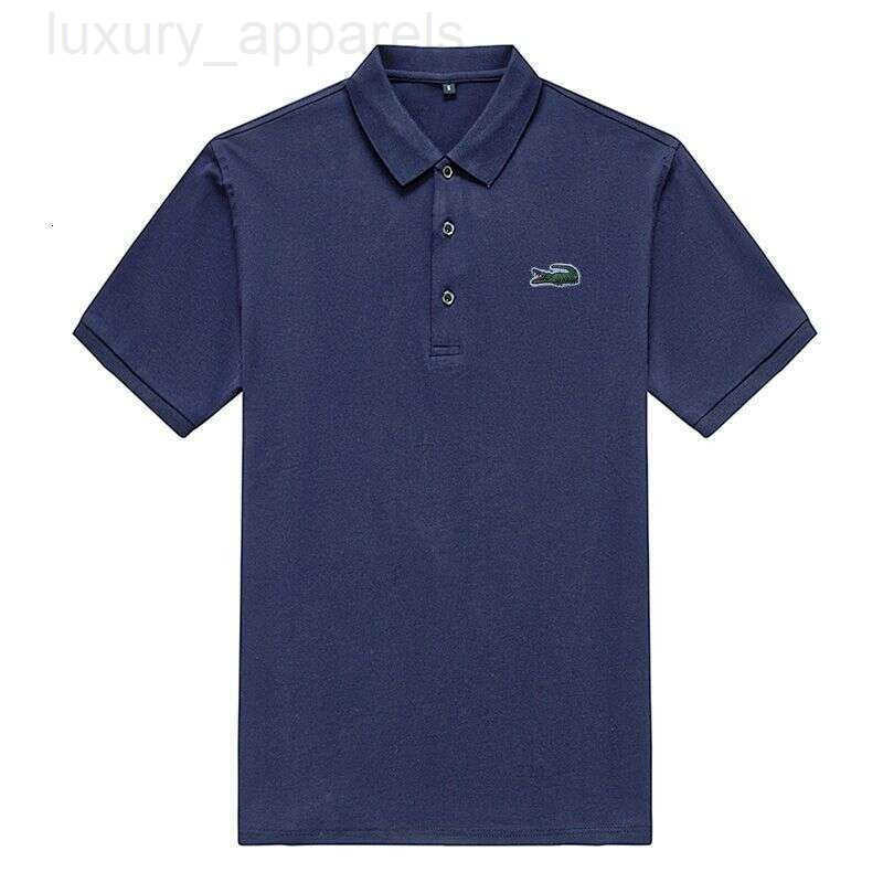 LANTI KAST Noble designer handbag Crocodile Polo Shirt Mens Summer Short Sleeve T-Shirt Pure Cotton Turn-Down Collar Loose Plus Size Womens Business