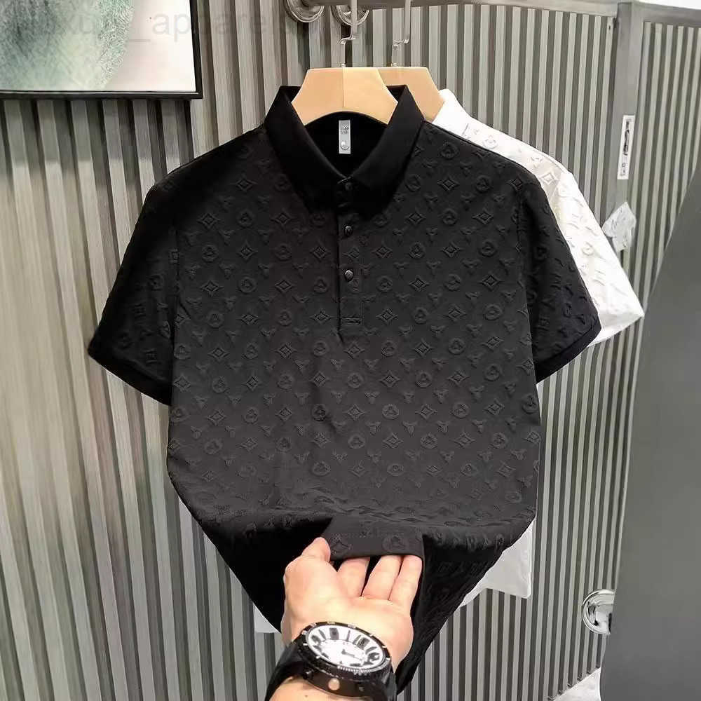 Luxury Brand Designer Clothes 2025 Short Polo Shirt Business High-End Casual Jacquard Turn-Down Collar Half Sleeve T-Shirt Collared Top Mens Cloth