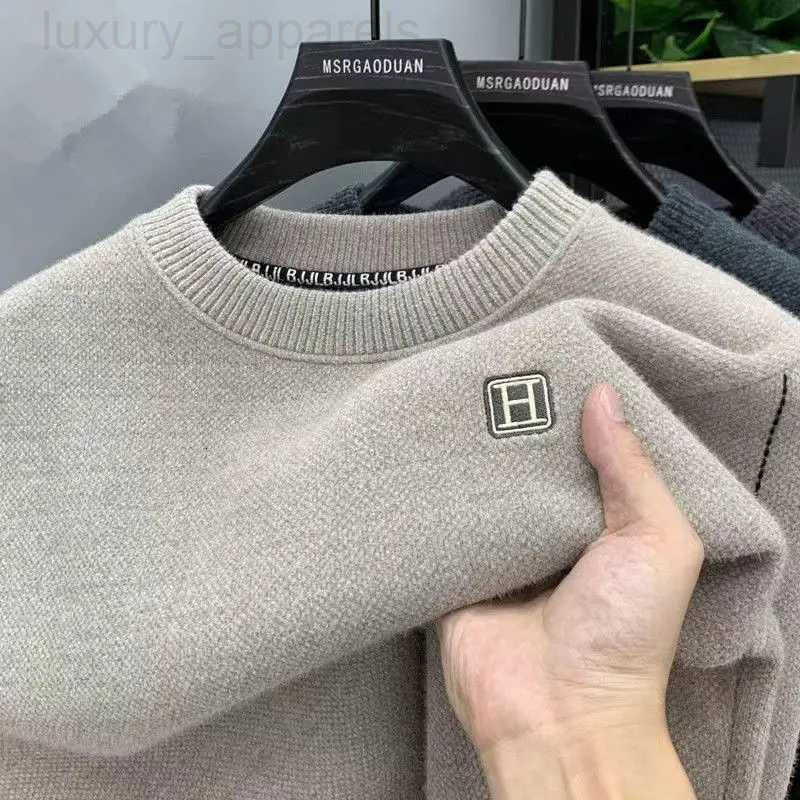Winter AllinOne Crew Neck Mens Thickened Fleece Warm Clothes Chenier Knitted Sweater Pullover Bottom Shirt Z250916