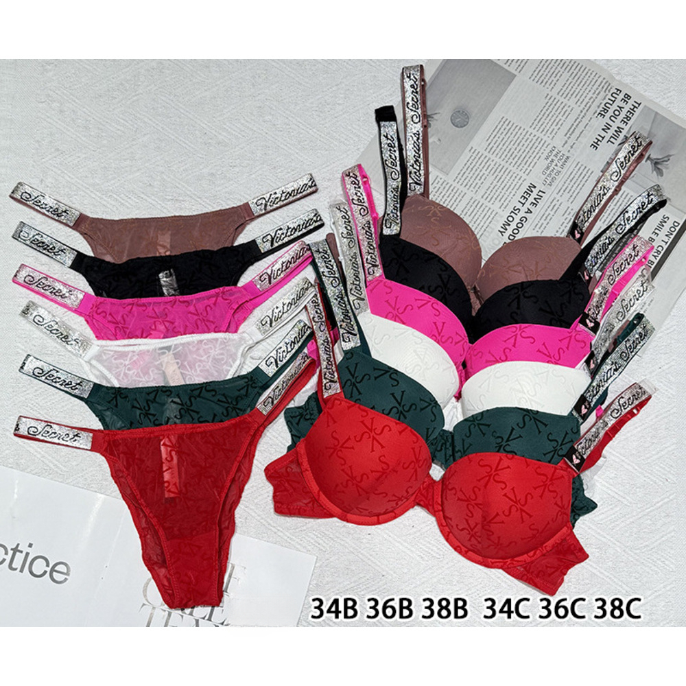 Bras Sets Vest Victoriasssecrets Camisoles Tanks Bra Set Lace Womens Sexy Bikini Brassiere Underwear Wide-Strap Push-Up Women Plus Size High-Slit Pa